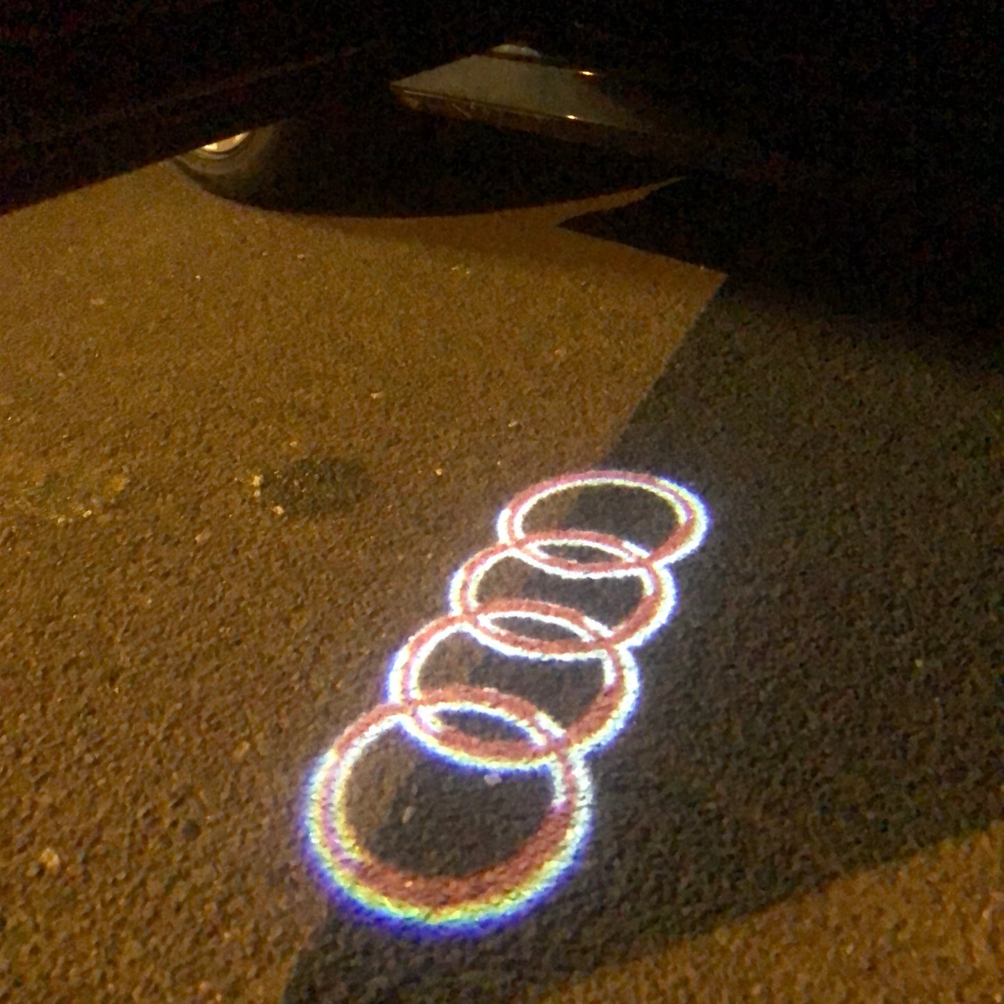 AUDI 4 RINGS LOGO PROJECTOT LIGHTS Nr.143  (quantity 1 = 2 Logo Films /2 door lights ）