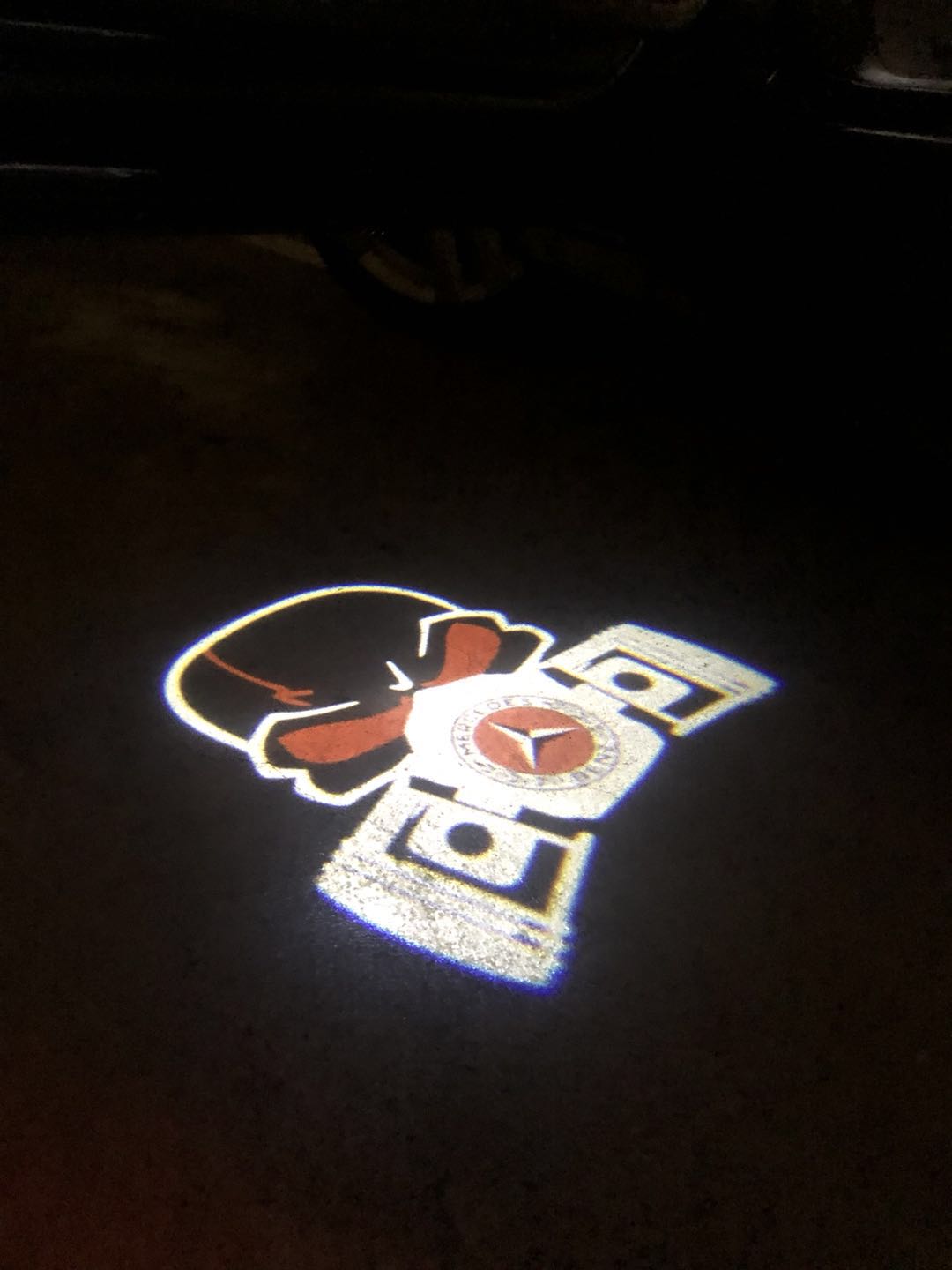 LUCES DE PROYECTOR LOGO MERCEDES BENZ Nr.06 (cantidad 1 = 1 juegos / 2 luces de puerta)