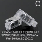 SKODA LOGO PROJECTOT LIGHTS Nr.19 (quantité 1 = 2 Logo Films /2 feux de porte)