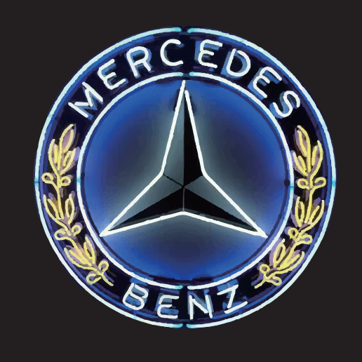 أضواء بروجكتور شعار MERCEDES BENZ رقم 01 (الكمية 1 = 1 مجموعة / 2 أضواء باب)