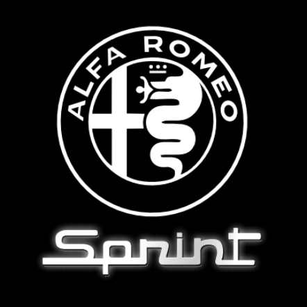 Alfa Romeo Sprint LOGO PROJECTOT LIGHTS Nr.81 (Menge 1 = 2 Logo Film / 2 Türleuchten)