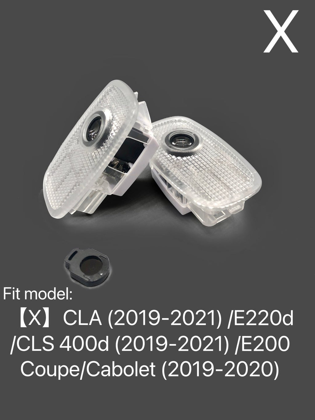 LUCES DE PROYECTOR LOGO MERCEDES BENZ TURBO Nr.25 (cantidad 1 = 1 juegos / 2 luces de puerta)