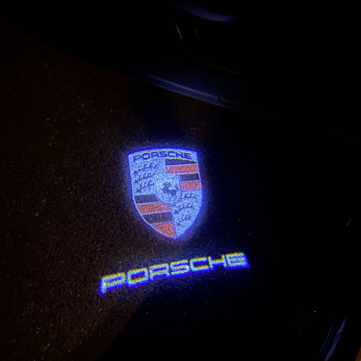 PORSCHE LOGO PROJECTOT LIGHTS Nr.36 (cantidad 1 = 2 logo película / 2 luces de puerta)