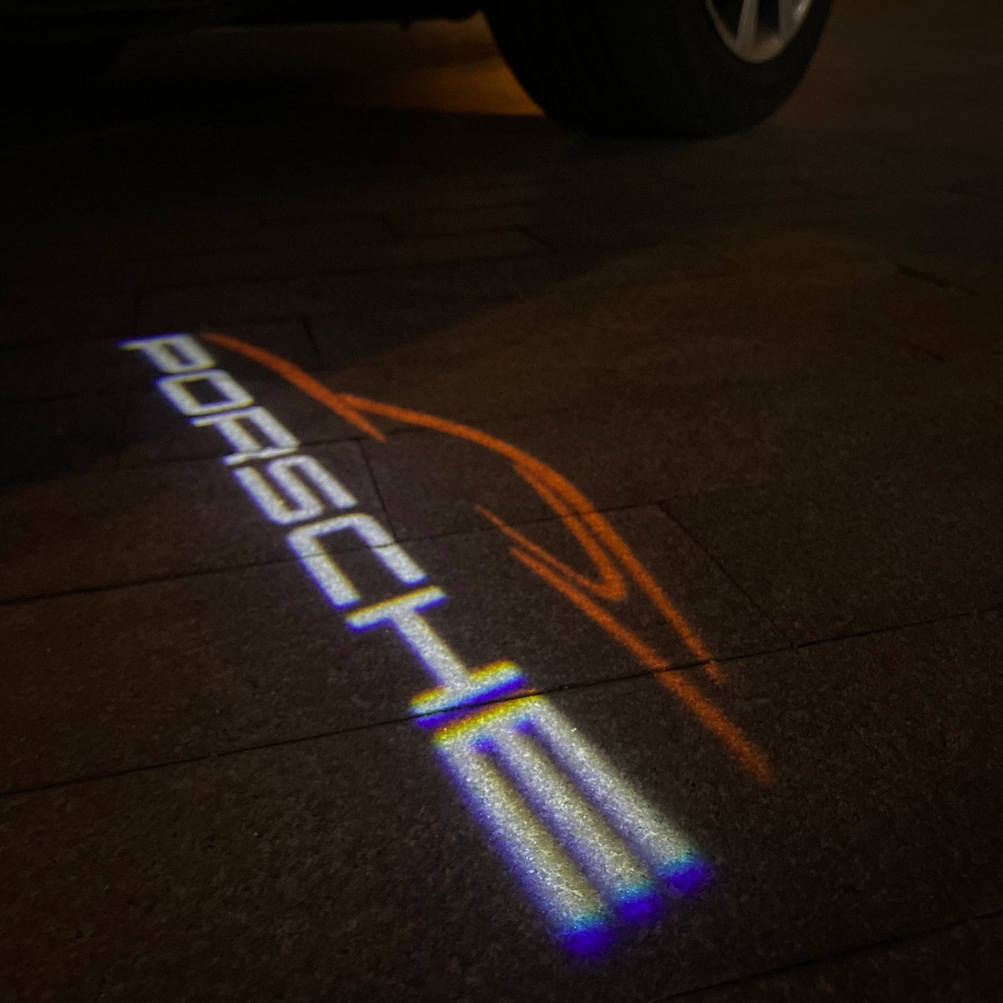 PORSCHE LOGO PROJECTOT LIGHTS Nr.51 (Menge 1 = 2 Logo Film / 2 Türleuchten)