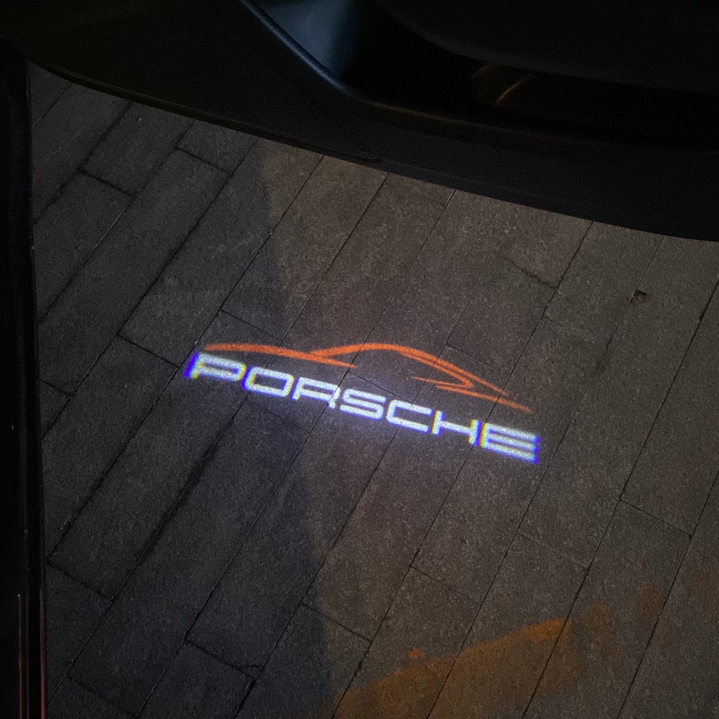 PORSCHE LOGO PROJECTOT LIGHTS Nr.51 (Menge 1 = 2 Logo Film / 2 Türleuchten)