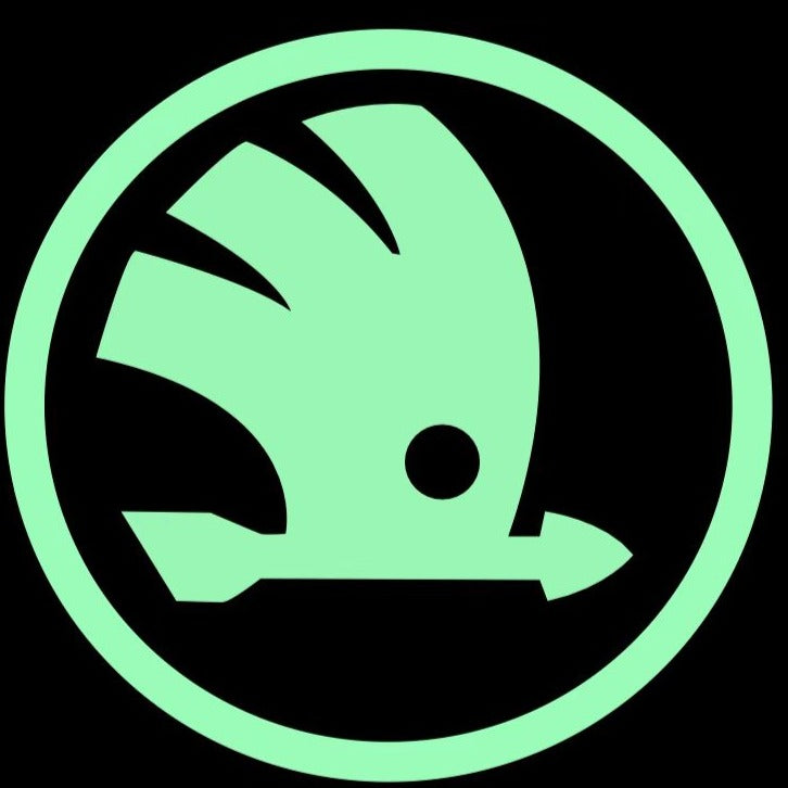 LUCI PROIETTORI LOGO SKODA Nr.81 (quantità 1 = 2 Logo Film / 2 luci porta)