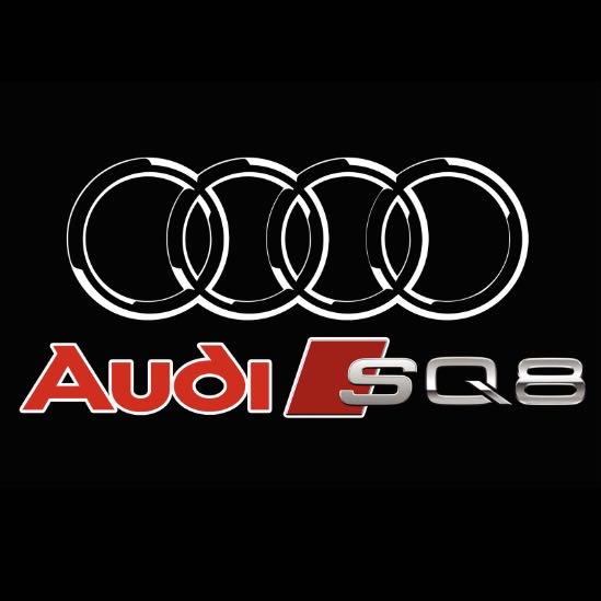 AUDI LOGO PROJECTOT LIGHTS Nr.255 (الكمية 1 = 2 Logo Films /2 أضواء الباب)