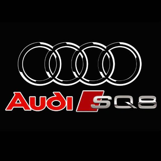 AUDI LOGO PROJECTOT LIGHTS Nr.255 (الكمية 1 = 2 Logo Films /2 أضواء الباب)