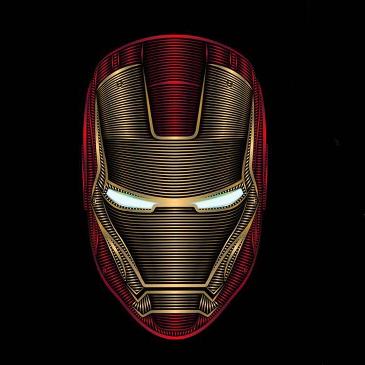 Iron Man Logo Nr.214 (Menge 1 = 2 Logofilme /2 Türleuchten)