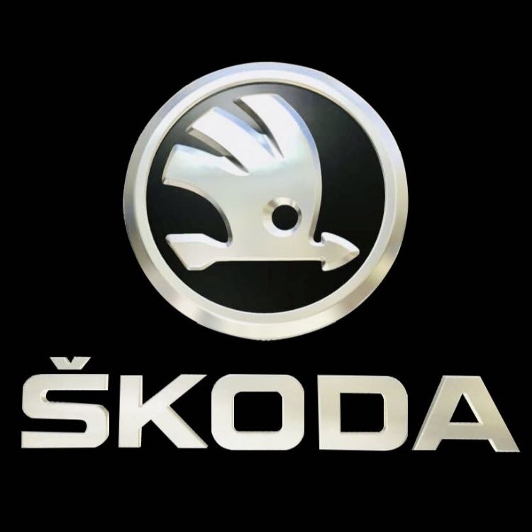 SKODA LOGO PROJECTOT LIGHTS Nr.09 (Menge 1 = 2 Logo Film / 2 Türleuchten)