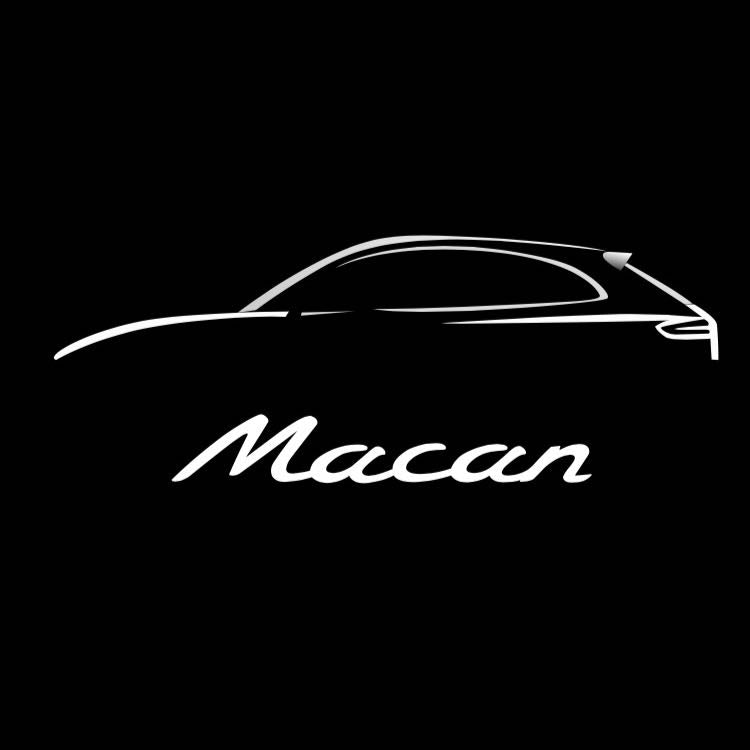 PORSCHE MACAN  LOGO PROJECTOT LIGHTS Nr.8090 (quantity  1 =  2 Logo Film /  2 door lights)