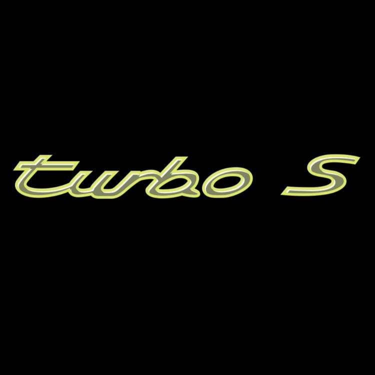 PORSCHE TURBO S  LOGO PROJECTOT LIGHTS Nr.8123(quantity  1 =  2 Logo Film /  2 door lights)