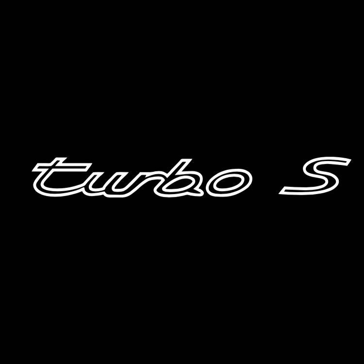 PORSCHE TURBO S  LOGO PROJECTOT LIGHTS Nr.8124 (quantity  1 =  2 Logo Film /  2 door lights)