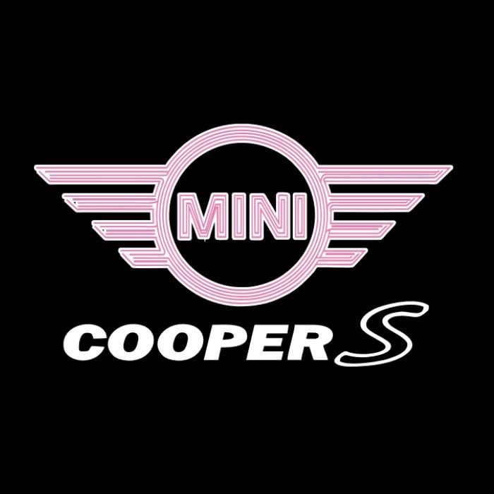 MINI COOPER S LOGO PROJECROTR LICHTER Nr.125 (Menge 1 = 2 Logo Film / 2 Türlichter)