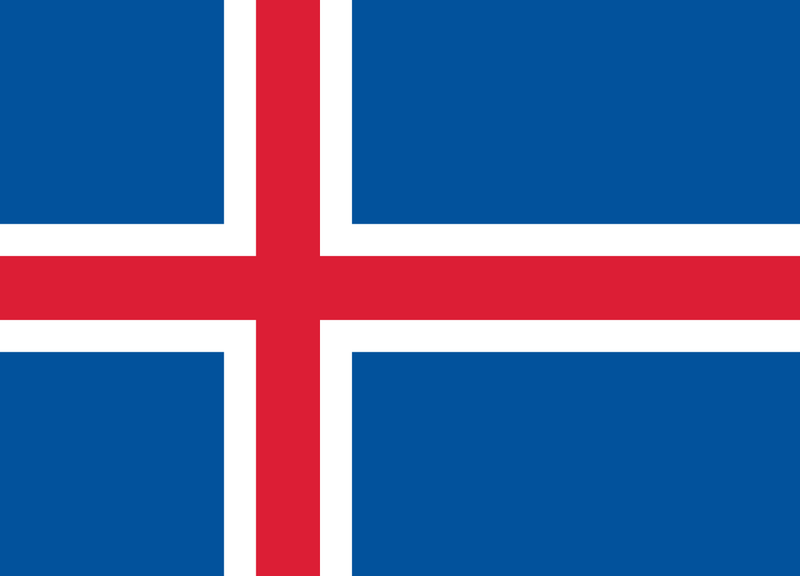 Logotipo de la bandera nacional de Islandia Ísland (cantidad 1 = 1 juego / 2 películas de logotipo / Puede reemplazar las luces por otros logotipos)