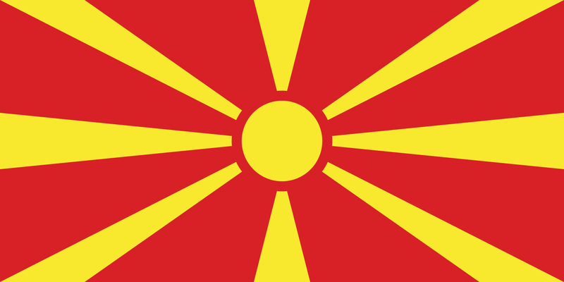 Severna Makedonija - Severna Makedonija - Logo der Nationalflagge (Anzahl 1 = 1 Sets / 2 Logofolie / Kann Lichter anderer Logos ersetzen)