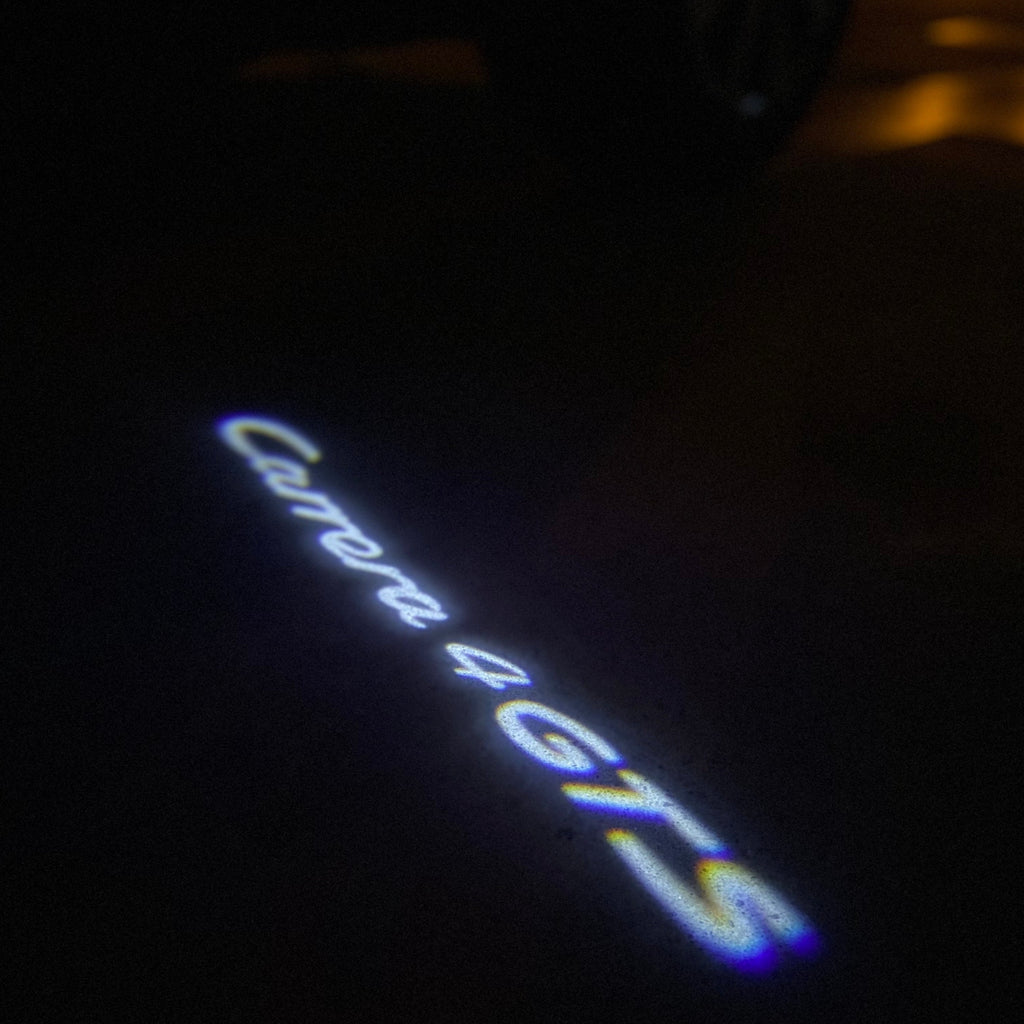 PORSCHE LOGO PROJECTOT LIGHTS Nr.80 (cantidad 1 = 2 logo película / 2 luces de puerta)