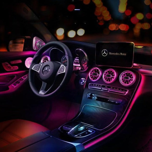 64-farbiges Umgebungslicht Zentralsteuerungsatmosphäre Licht Turbinenauslass Für Mercedes-Benz
