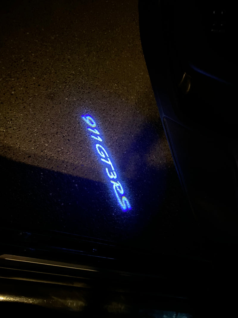 PORSCHE GT  LOGO PROJECTOT LIGHTS Nr.8099(quantity  1 =  2 Logo Film /  2 door lights)