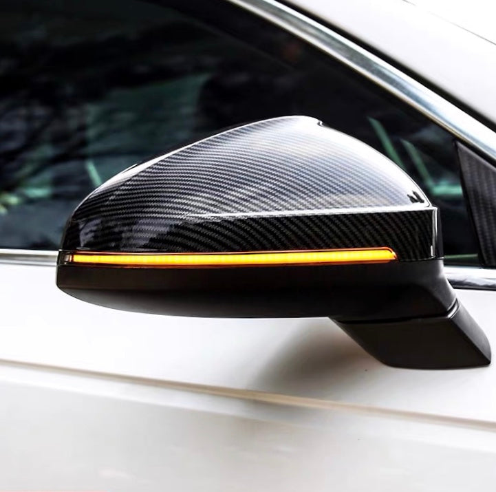 Carbon Black Door Wing Mirror Cover Cap Shell Housing for AUDI