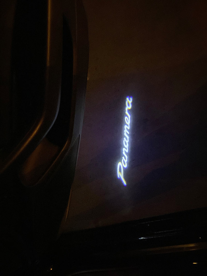 PORSCHE Panamera LOGO PROJECTOT LIGHTS Nr.8084 (quantity  1 =  2 Logo Film /  2 door lights)
