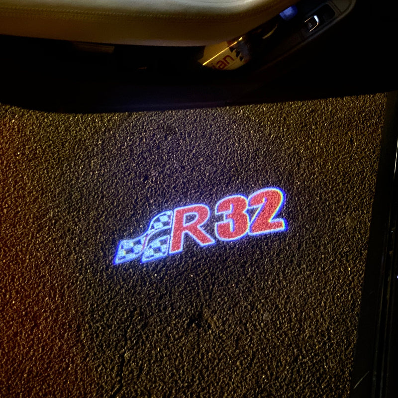 Luces de puerta Volkswagen R32 Logo Nr. 165 (cantidad 1 = 2 películas con logotipo / 2 luces de puerta)