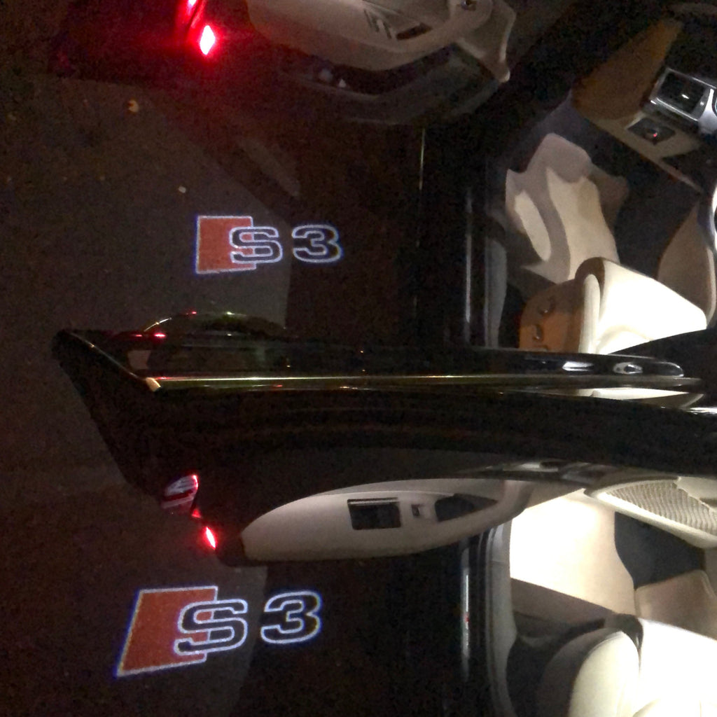 AUDI S3 LOGO PROJECTOT LIGHTS Nr.19  (quantity 1 = 2 Logo Films /2 door lights）