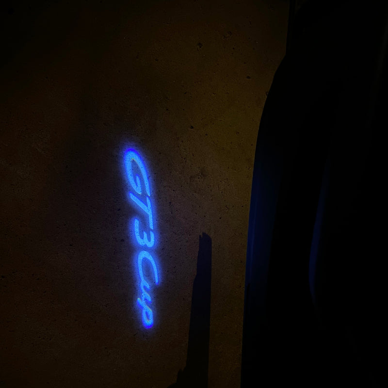PORSCHE GT  LOGO PROJECTOT LIGHTS Nr.8096 (quantity  1 =  2 Logo Film /  2 door lights)