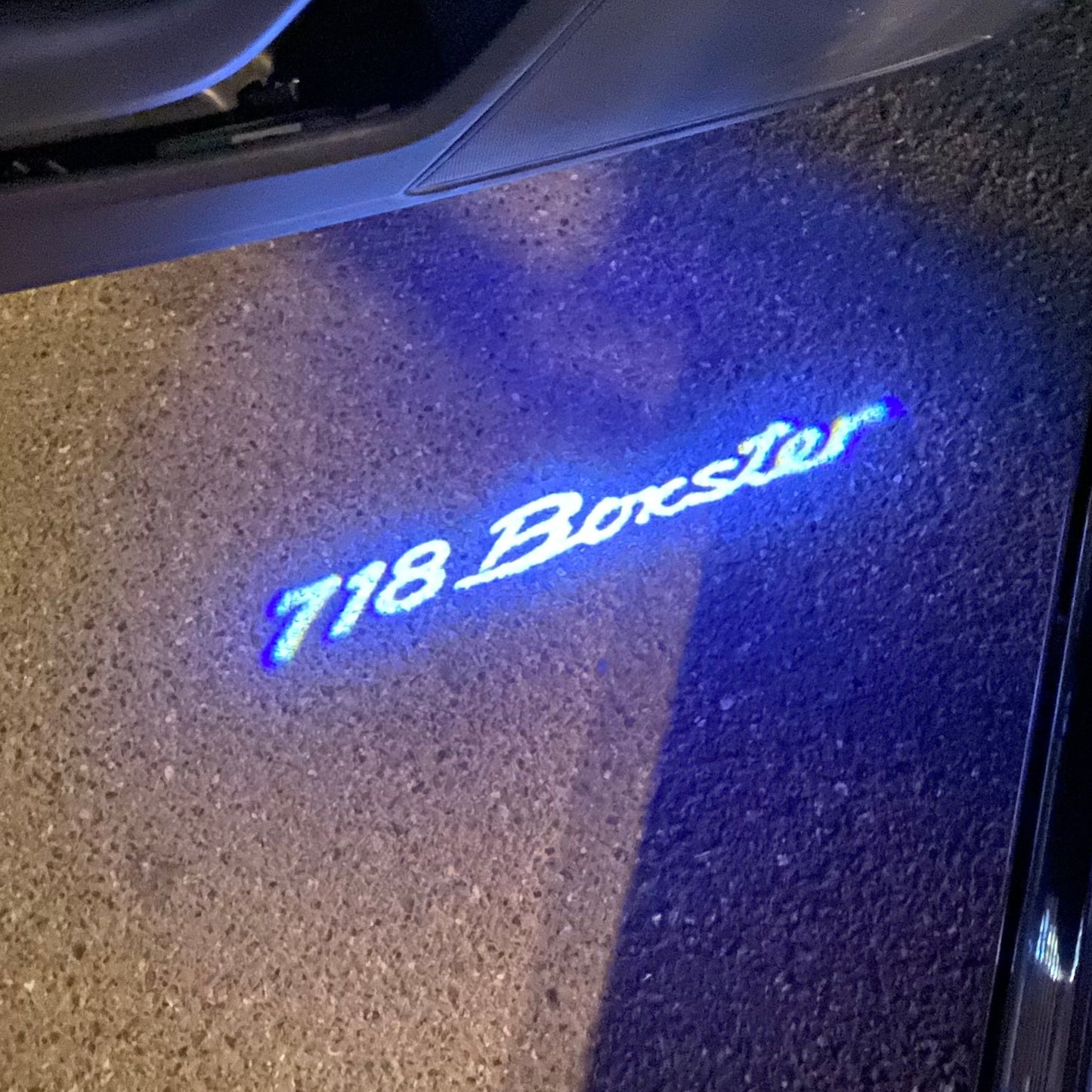 PORSCHE 718 BOXSTER LOGO PROJECTOT LIGHTS Nr.58 (quantity  1 =  2 Logo Film /  2 door lights)