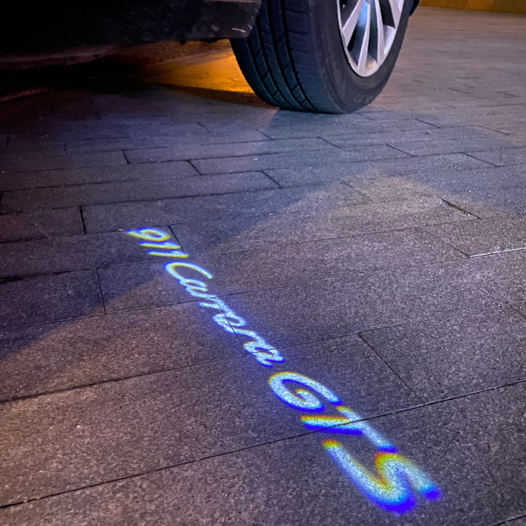 PORSCHE LOGO PROJECTOT LIGHTS Nr.80 (cantidad 1 = 2 logo película / 2 luces de puerta)