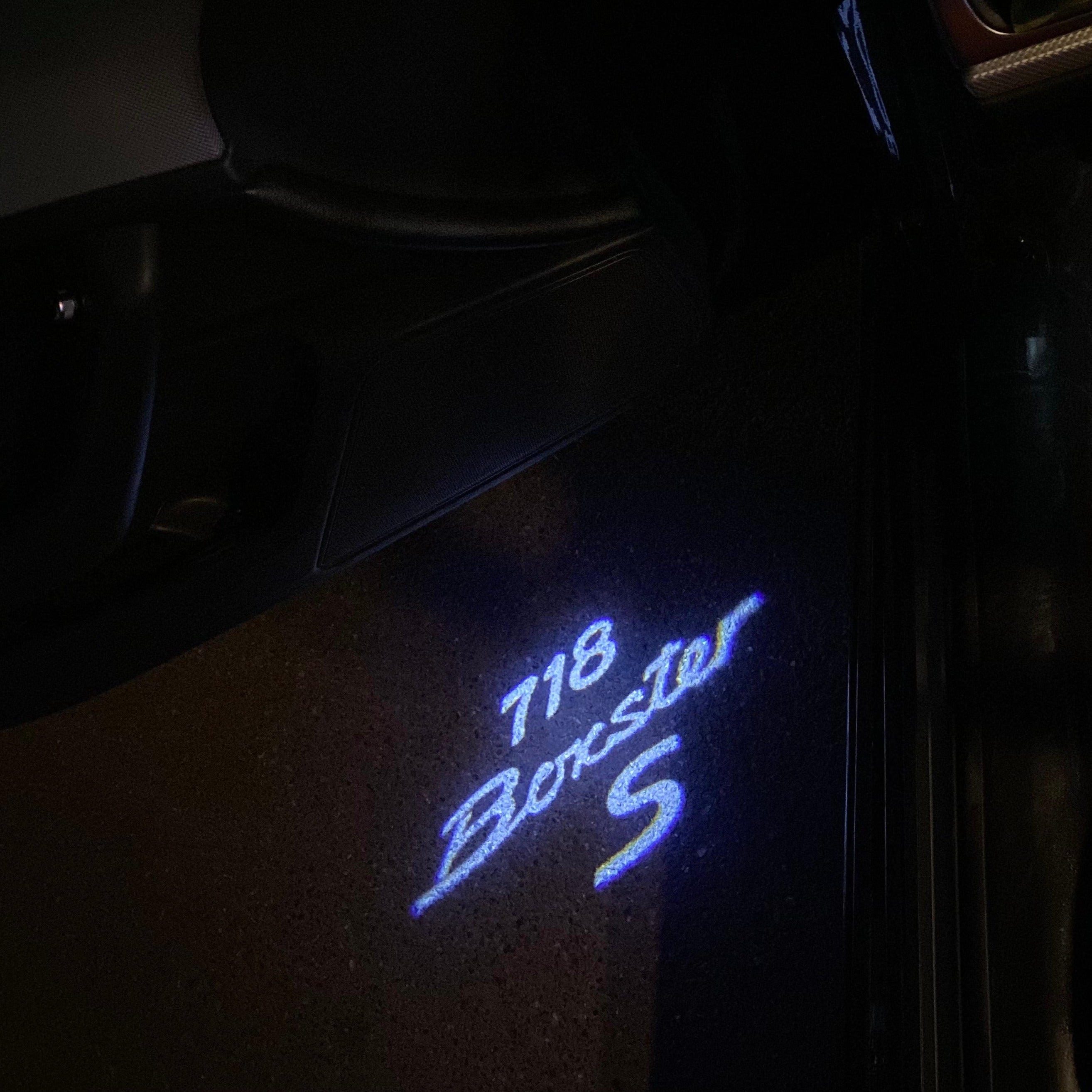 LUCES DE PROYECTO CON LOGOTIPO PORSCHE Boxster S No 17 (cantidad 1 = 2 Película de logotipo / 2 luces de puerta)