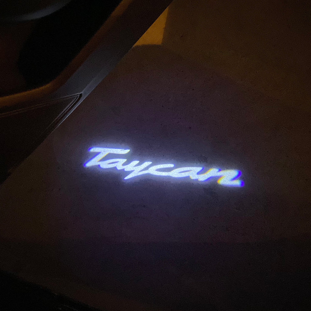 PORSCHE TAYCAN LOGO PROJECTOT LIGHTS Nr.52 (quantity  1 =  2 Logo Film /  2 door lights)