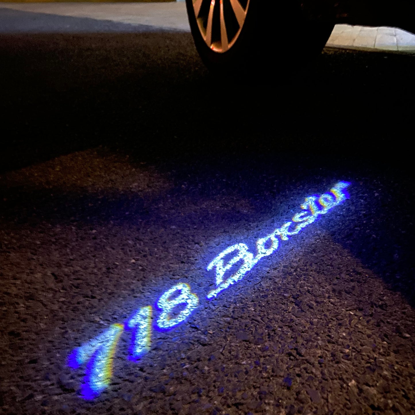 PORSCHE 718 BOXSTER LOGO PROJECTOT LIGHTS Nr.58 (quantity  1 =  2 Logo Film /  2 door lights)