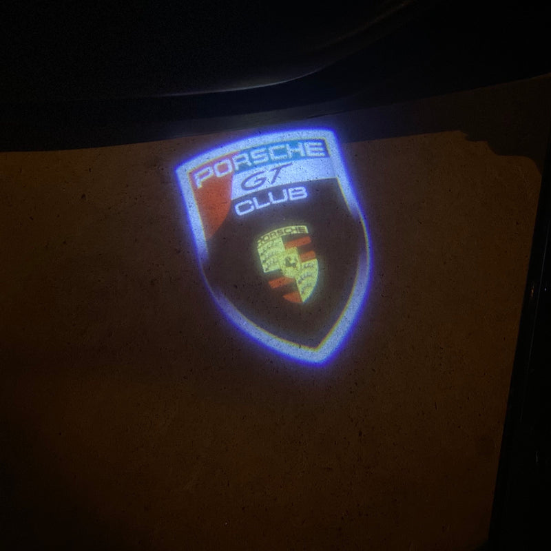 PORSCHE GT  LOGO PROJECTOT LIGHTS Nr.8100 (quantity  1 =  2 Logo Film /  2 door  lights)
