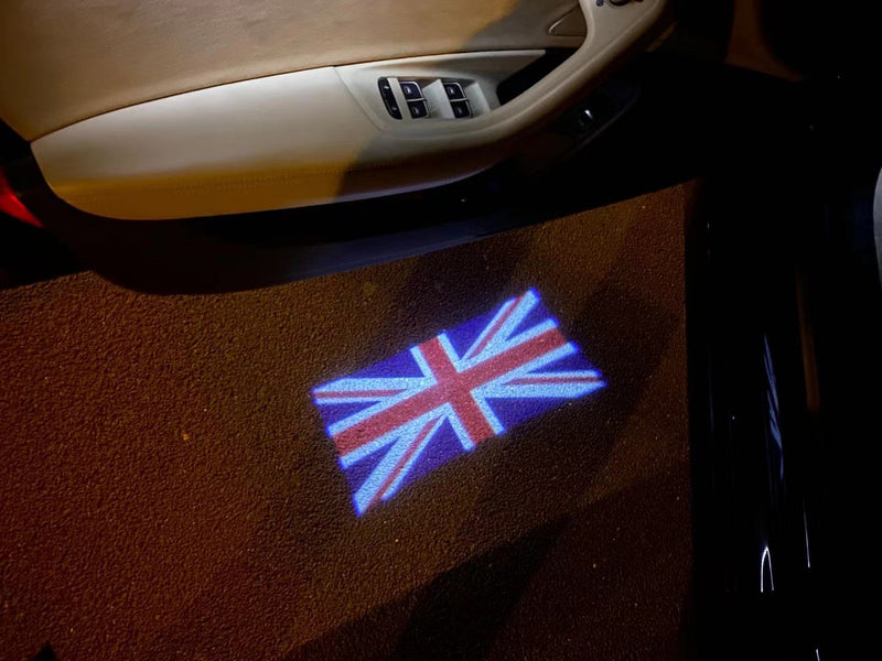 United Kingdom  National Flag  logo door lights (quantity 1 = 1 sets / 2 logo film /  Can replace of lights  other logos )