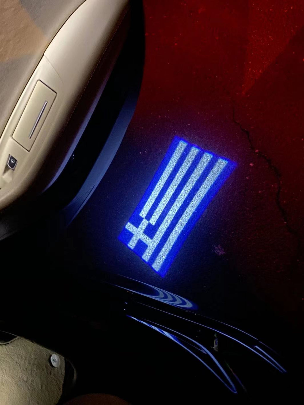 Greece Ελληνική Δημοκρατία National Flag  logo door lights (quantity 1 = 1 sets / 2 logo film /  Can replace of lights  other logos )