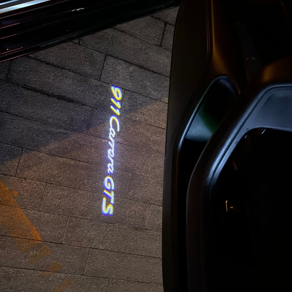 PORSCHE LOGO PROJECTOT LIGHTS Nr.80 (cantidad 1 = 2 logo película / 2 luces de puerta)