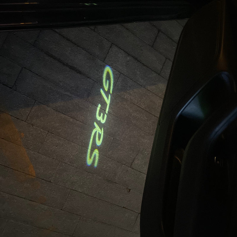 PORSCHE GT  LOGO PROJECTOT LIGHTS Nr.8101 (quantity  1 =  2 Logo Film /  2 door lights)