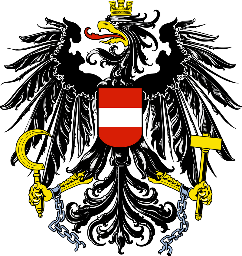 شعار العلم الوطني Österreich (كمية 1 = 1 مجموعات / 2 فيلم شعار / يمكن استبدال أضواء شعارات أخرى)