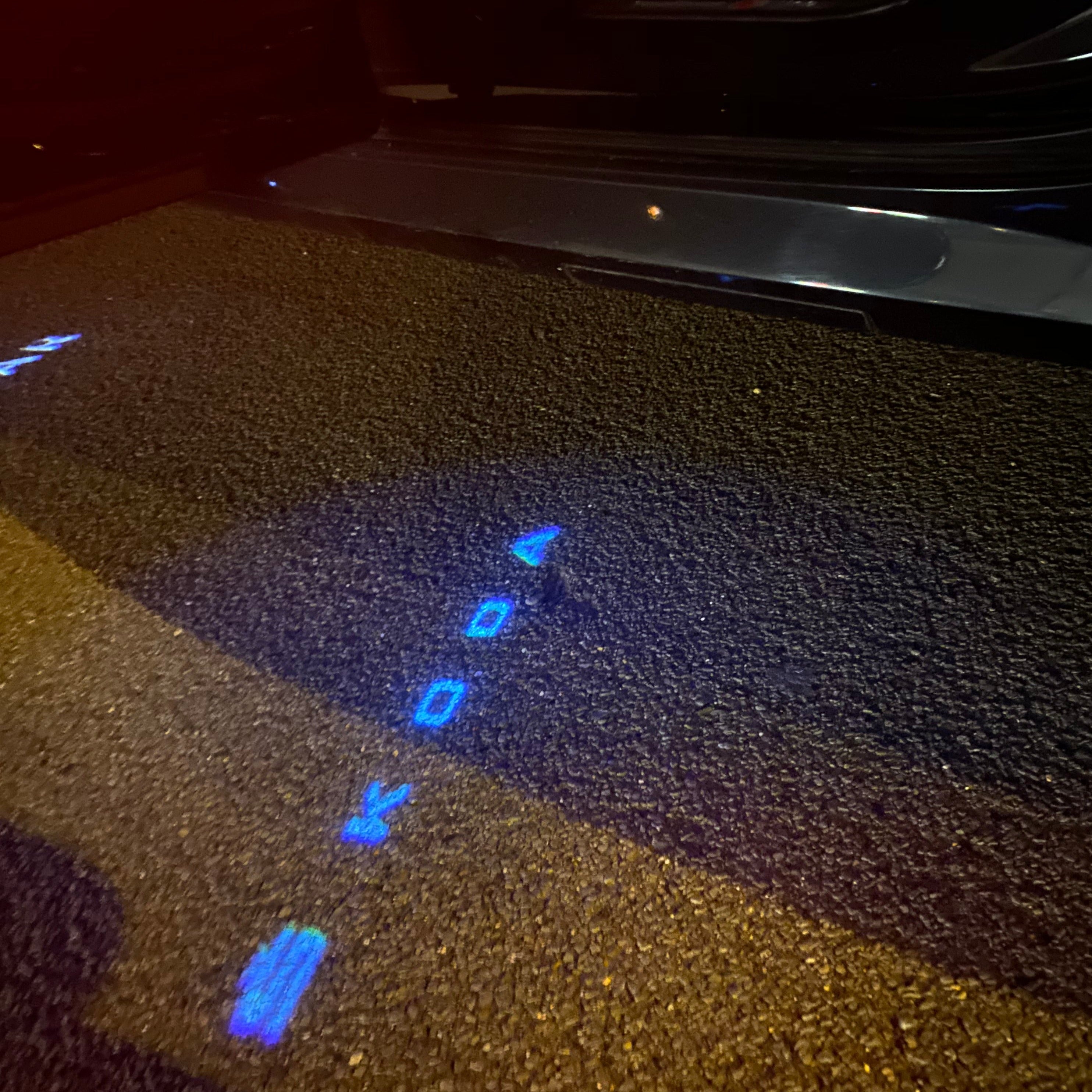 SKODA ORIGINAL LOGO PROJECTOT LIGHTS Nr.19  (quantity 1 = 2 Logo Films /2 door lights）