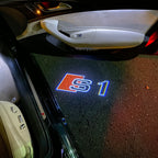 LUCI AUDI S1 LOGO PROJECTOT Nr.19 (quantità 1 = 2 Pellicole Logo / 2 luci porta）