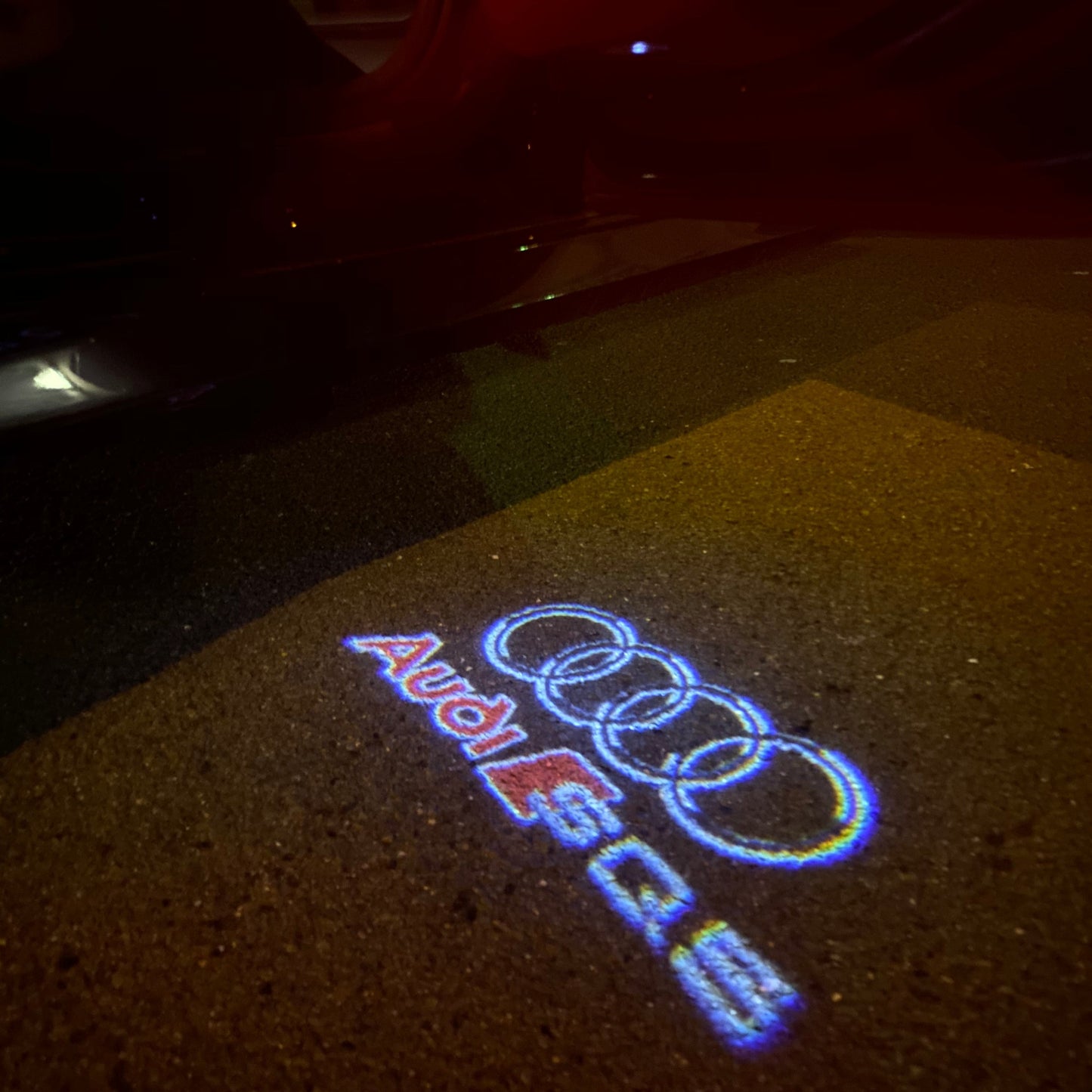 AUDI LOGO PROJECTOT LIGHTS Nr.253 (الكمية 1 = 2 Logo Films /2 أضواء الباب)