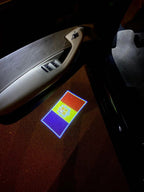 Andorra Principat d'Andorra  National Flag  logo door lights (quantity 1 = 1 sets / 2 logo film /  Can replace of lights  other logos )