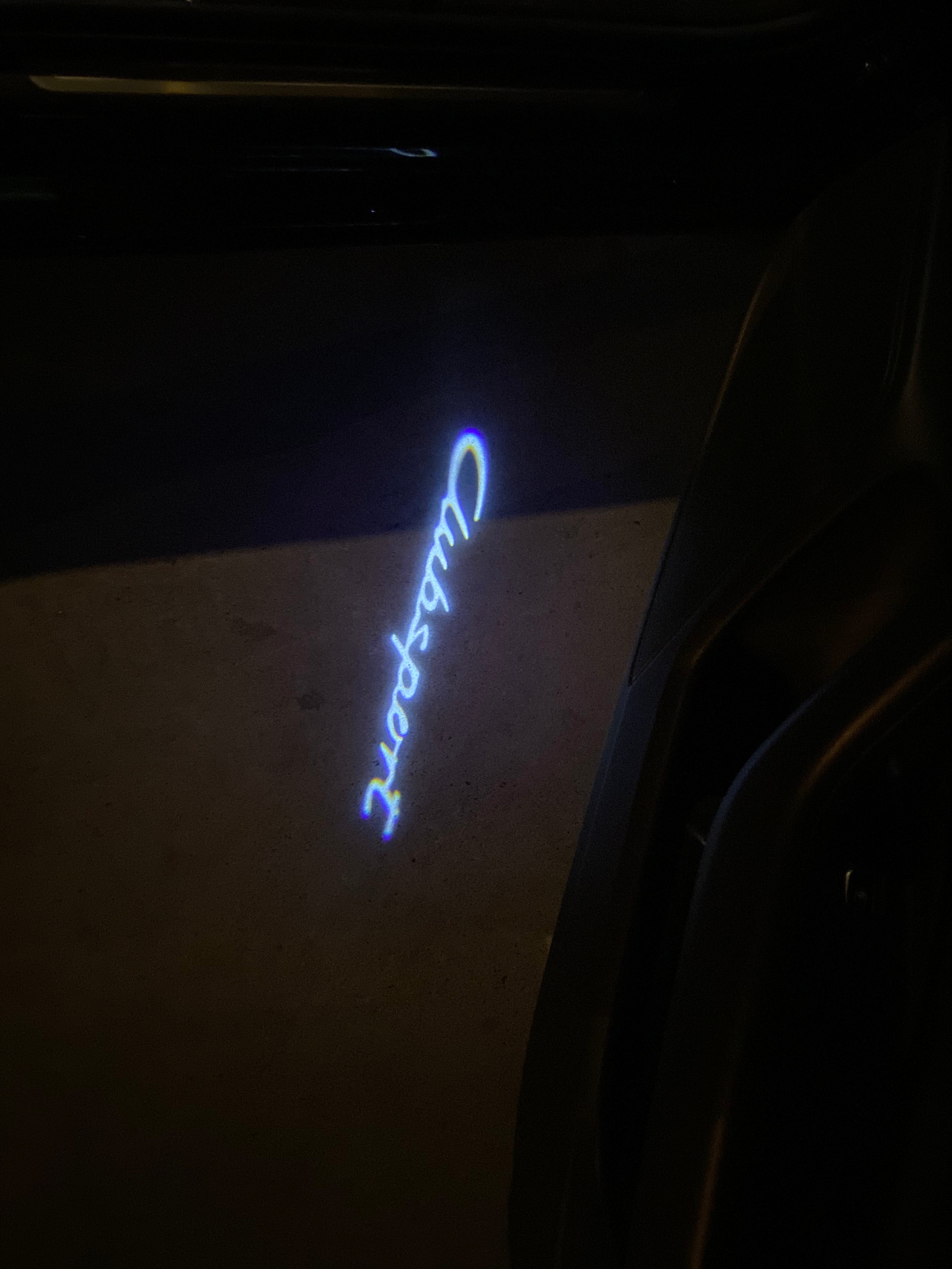 PORSCHE ORIGINAL LOGO PROJECTOT LIGHTS Nr.06 (cantidad 1 = 2 logo película / 2 luces de puerta)
