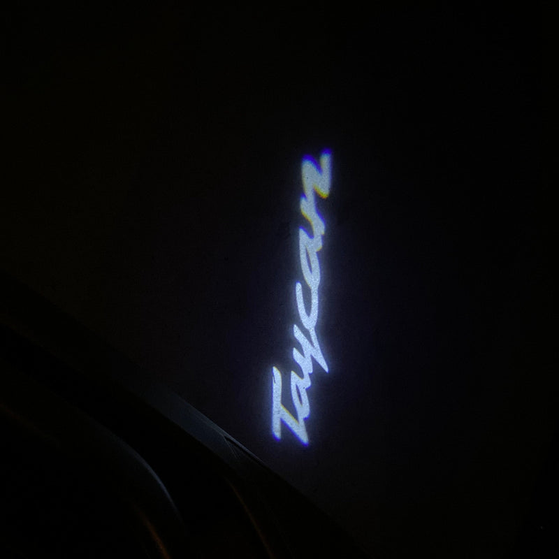 PORSCHE TAYCAN LOGO PROJECTOT LIGHTS Nr.52 (quantity  1 =  2 Logo Film /  2 door lights)