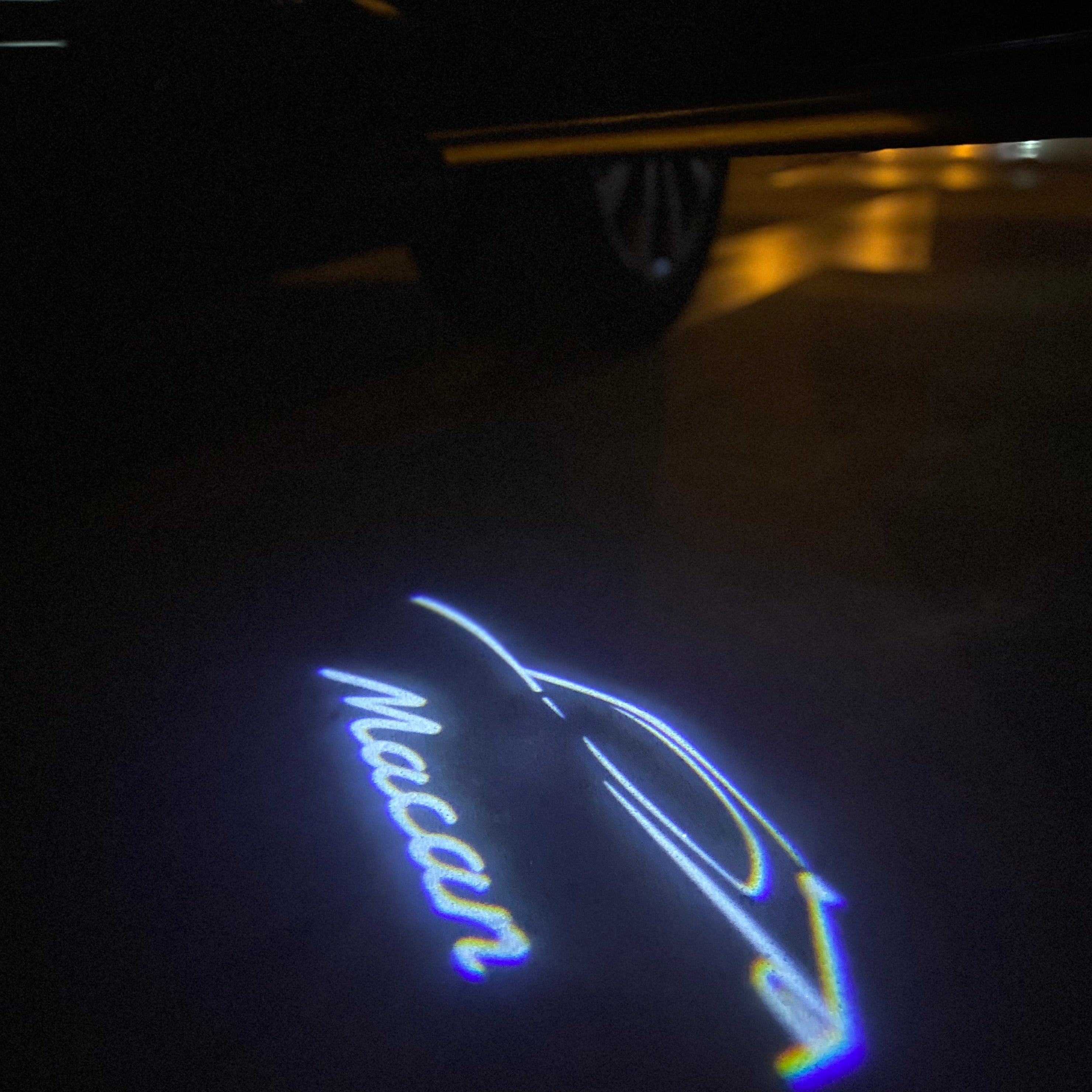 PORSCHE LOGO PROJECTOT LIGHTS Nr.88 (cantidad 1 = 2 logo película / 2 luces de puerta)