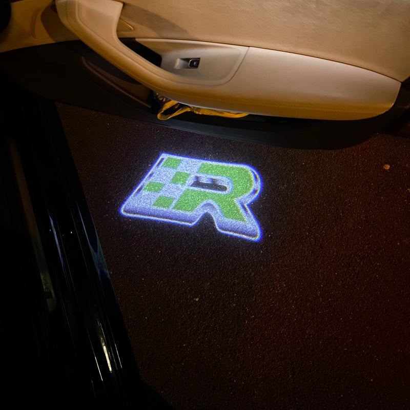 Volkswagen Door lights R Logo  Nr. 148 ( quantity 1 = 2 logo film / 2 door lights)