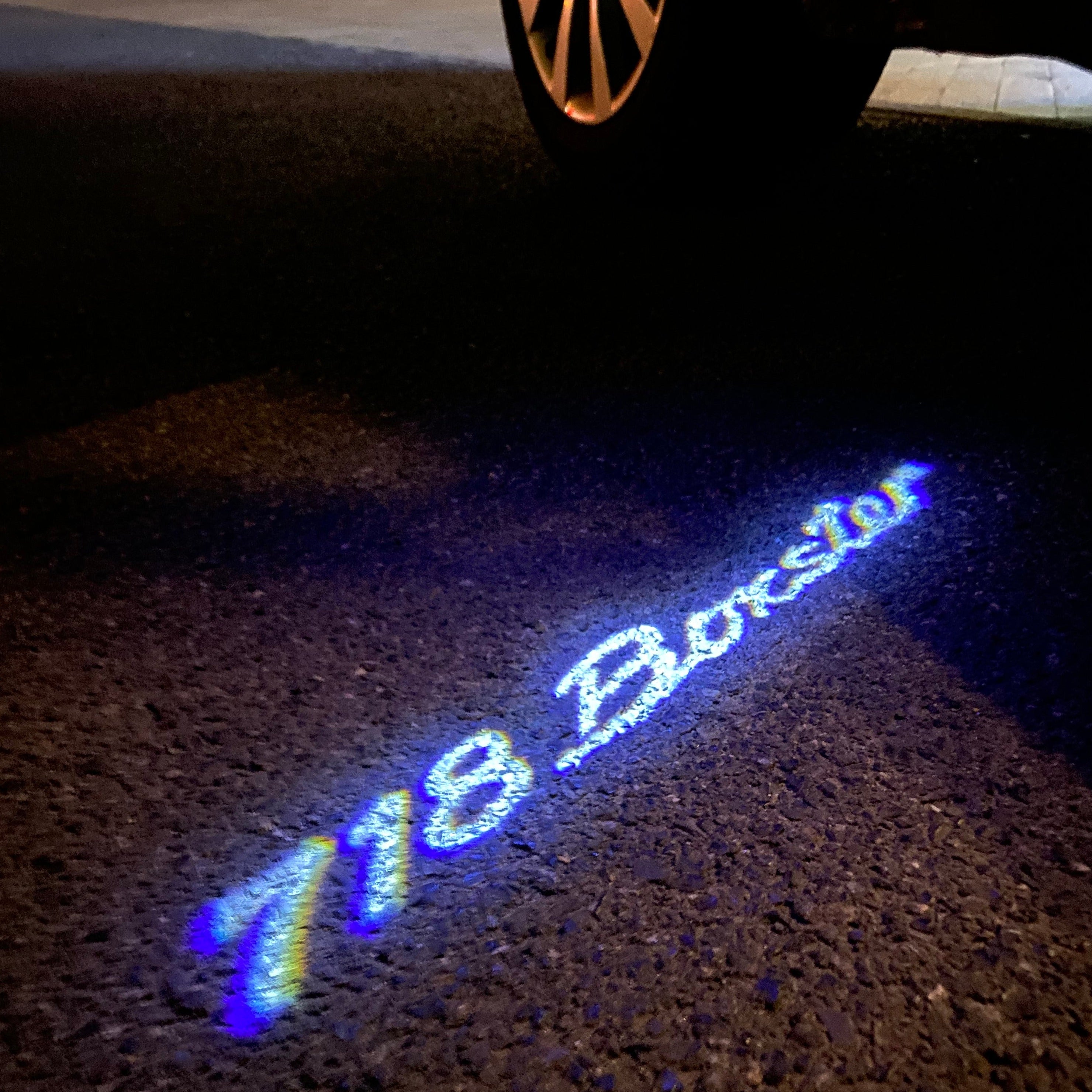 LUCES DE PROYECTO CON LOGOTIPO PORSCHE Boxster S No 17 (cantidad 1 = 2 Película de logotipo / 2 luces de puerta)