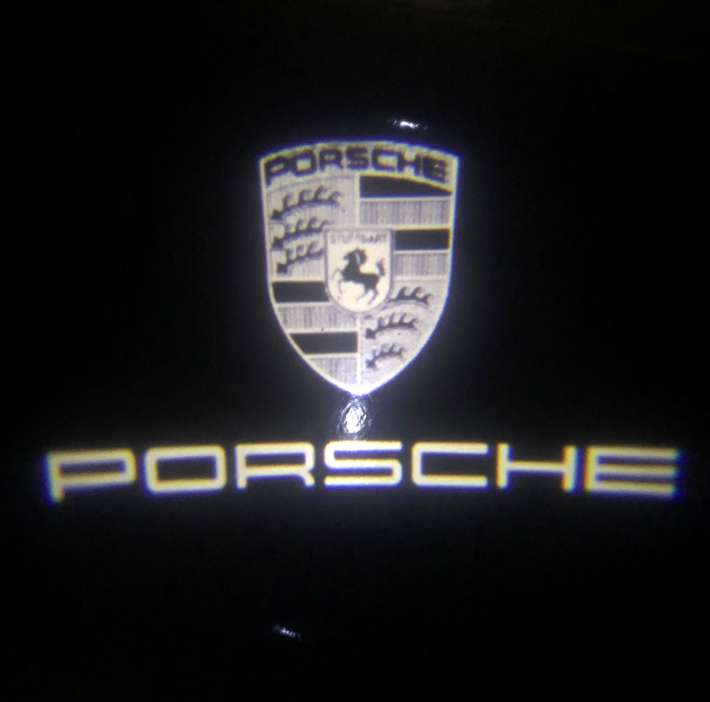 PORSCHE ORIGINAL LOGO PROJECTOT LIGHTS Nr.07 (quantità 1 = 2 Logo Film / 2 luci porta)