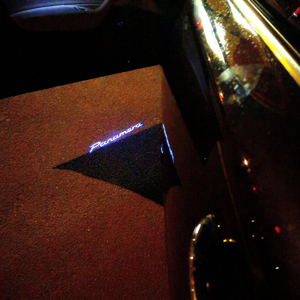 PORSCHE Panamera LOGO PROJECTOT LIGHTS Nr.35 (cantidad 1 = 2 logo película / 2 luces de puerta)